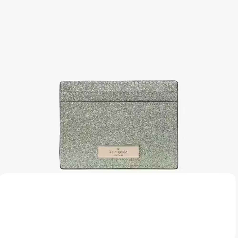 Kate Spade Green Glitter Card Holder - Picture 3 of 6
